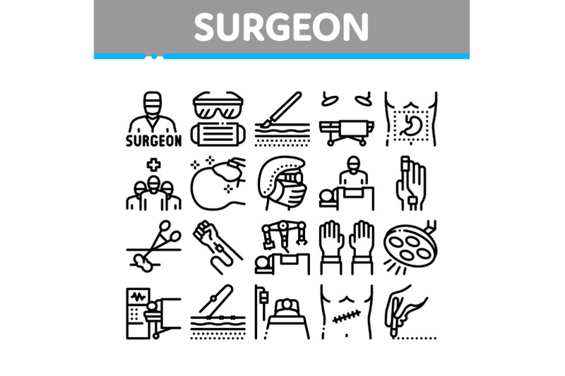 surgeon-medical-doctor-collection-icons-set-vector