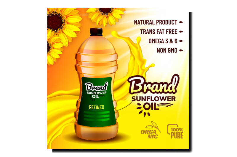 sunflower-refined-oil-promotional-banner-vector