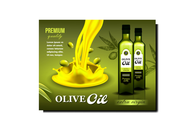 olive-oil-tasty-product-promotional-banner-vector