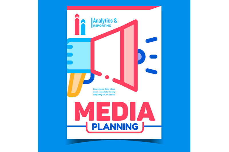 media-planning-creative-promotional-poster-vector