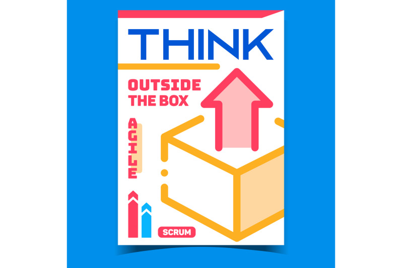 think-outside-box-creative-promo-poster-vector