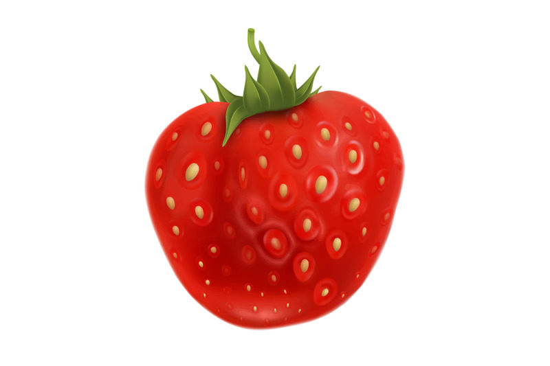 strawberry-fruit-with-green-leaf-on-top-vector