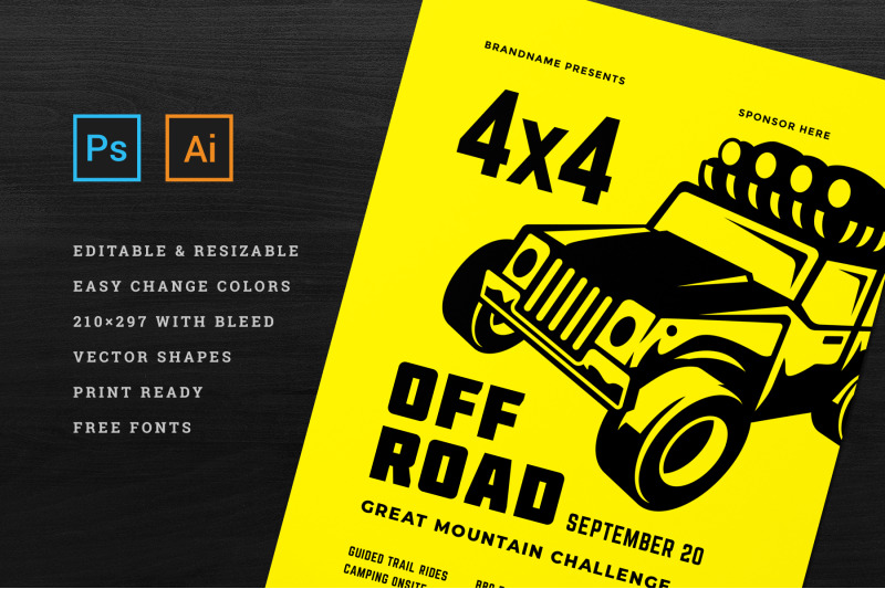 off-road-competition-flyer-template