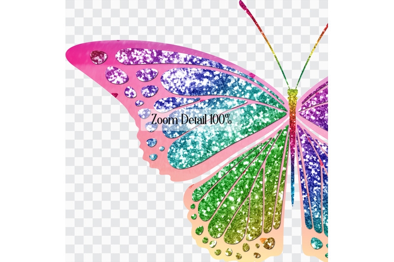 30-rainbow-glitter-sequin-watercolor-butterfly-clip-arts-png
