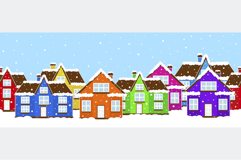 set-winter-houses-banners-patterns-vector-illustration