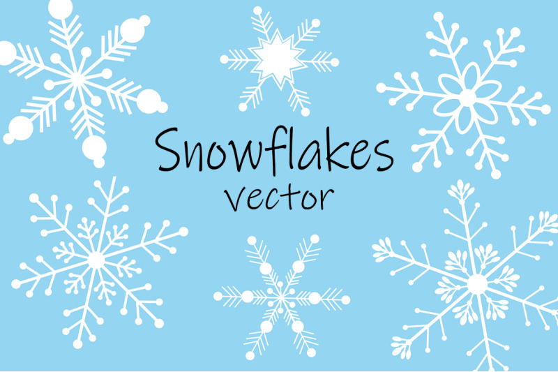set-snowflakes-vector-illustration