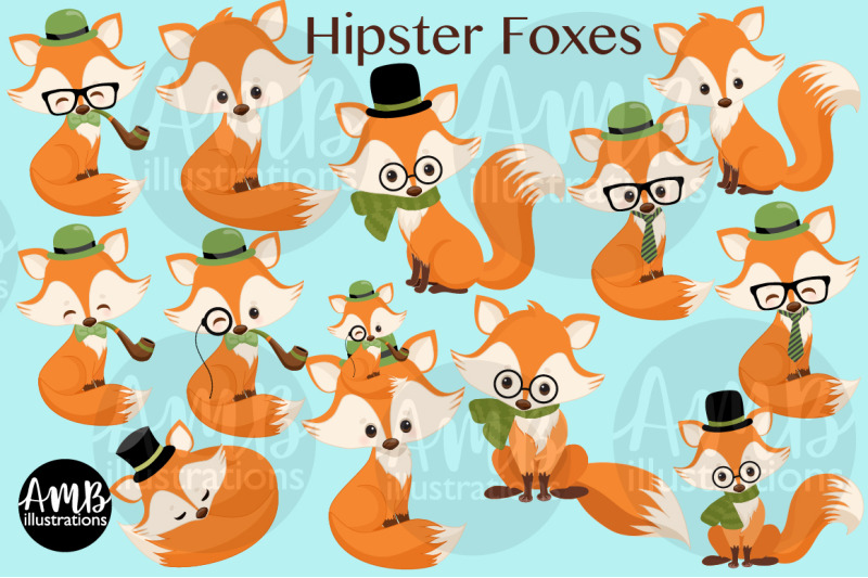 hipster-fox-clipart-2807