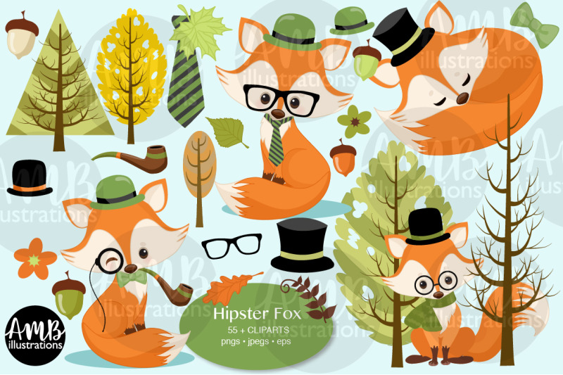 hipster-fox-clipart-2807