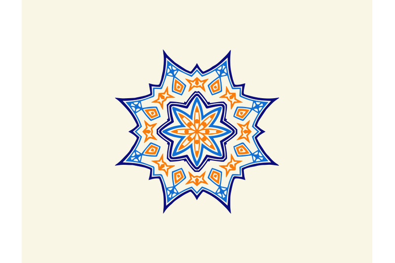 ornament-abstract-navy-blue-orange-color