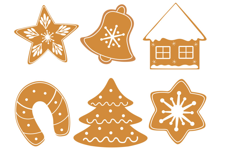 set-christmas-cookies-vector-illustration