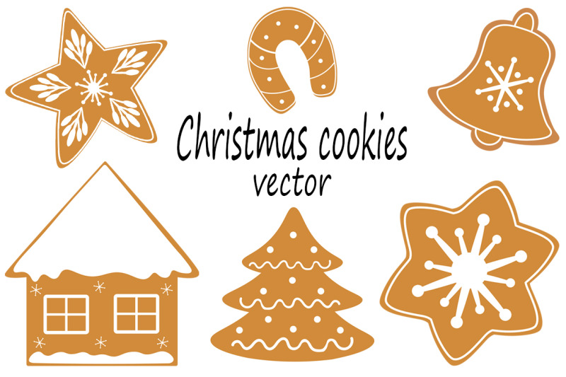 set-christmas-cookies-vector-illustration