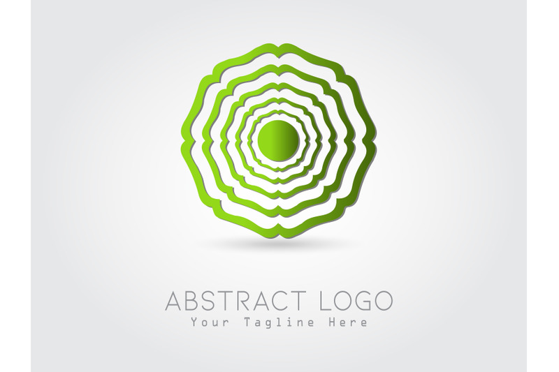 logo-abstract-flower-gradation-green-color