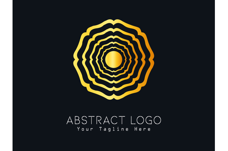 logo-abstract-flower-gold-color