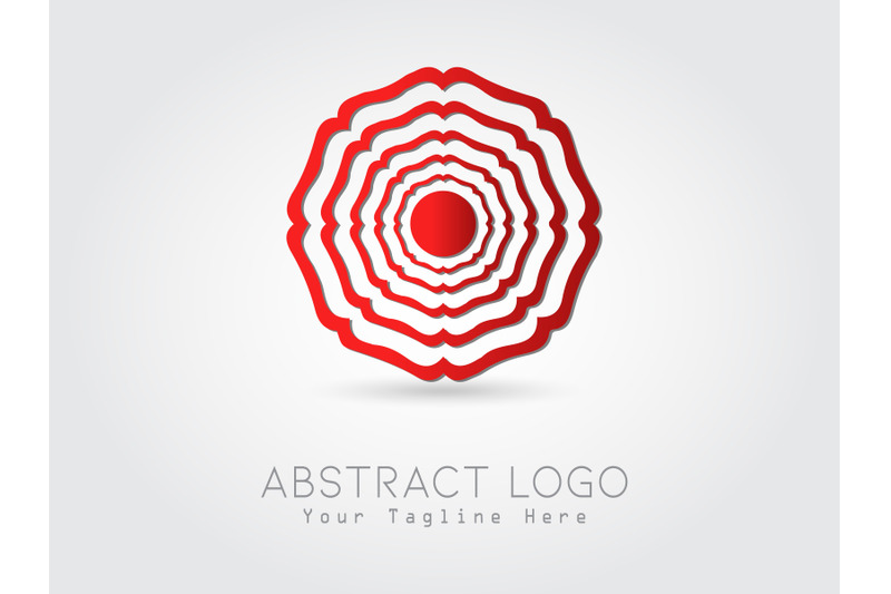 logo-abstract-flower-gradation-red-color