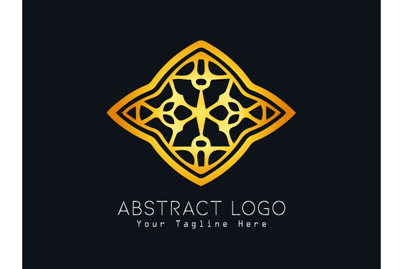 logo-abstract-gold-color-black-background