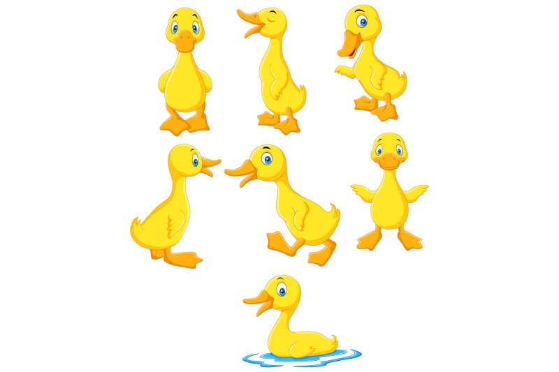 cartoon-baby-ducks-vector-set