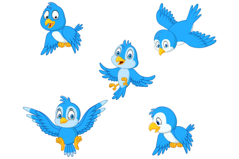 cartoon-blue-birds-vector-set