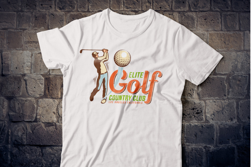 golf-retro-logo-set