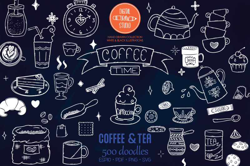 coffee-amp-tea-white-hand-drawn-cookies-espresso-machine-cups