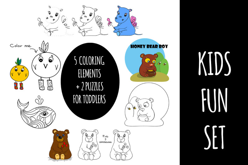 coloring-pages-plus-puzzles-for-kids-5-in-1-set