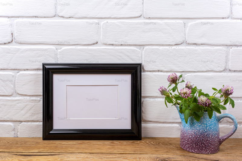 black-landscape-frame-mockup-with-pink-clover