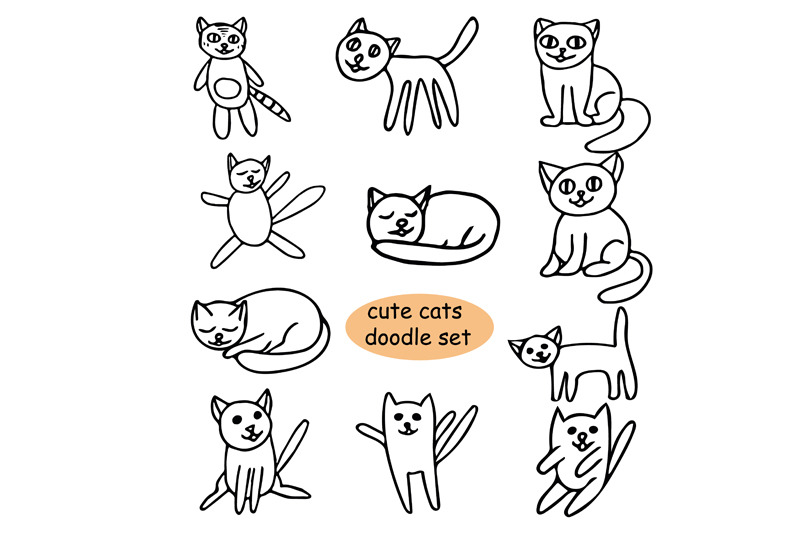 cute-cats-doodle-set