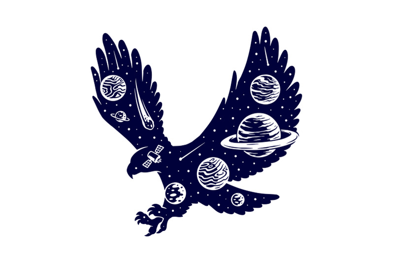 universe-and-eagle-silhouettes-illustration