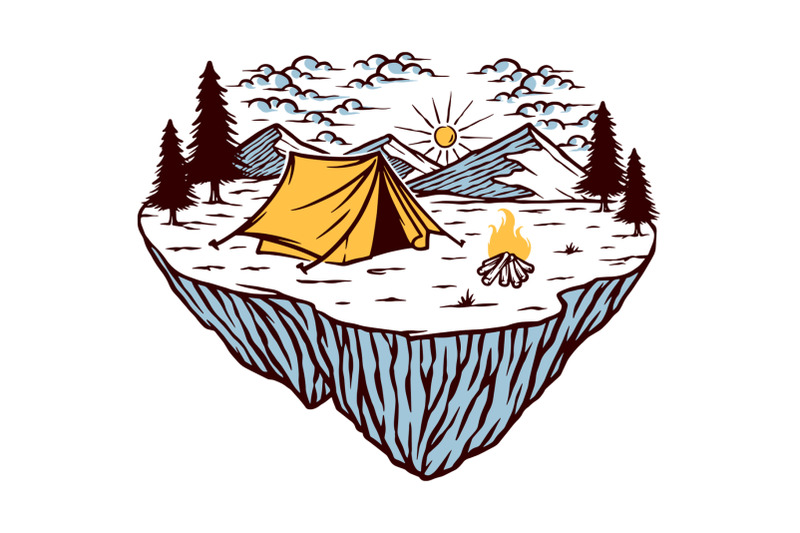 camping-in-nature-vector-illustration