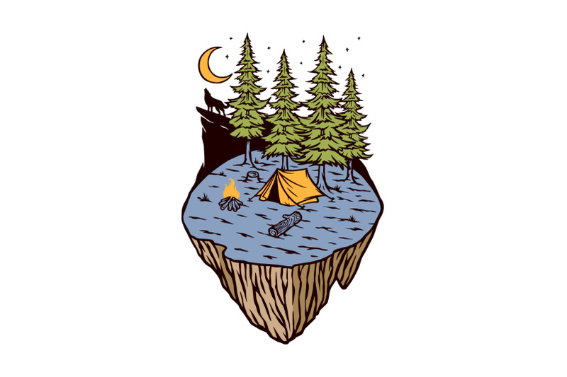 camping-in-the-forest-illustration