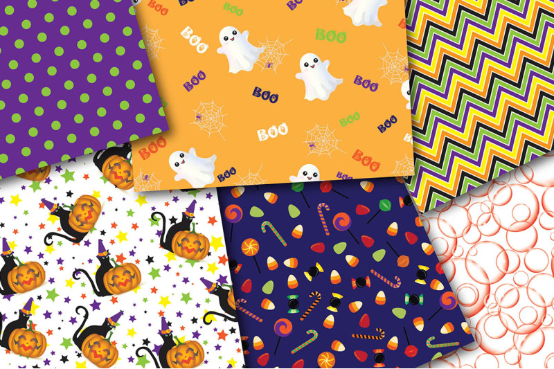 halloween-digital-papers-pumpkins-trick-or-treat-bats-ghosts-hal