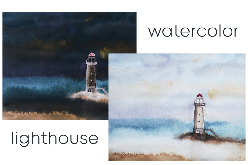 watercolor-nature-and-landscape-ocean-with-lighthouse