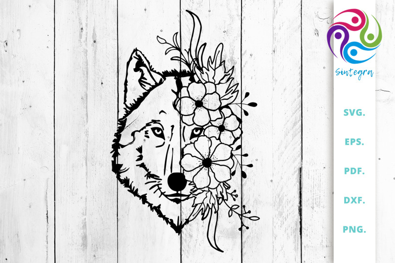 wolf-with-flowers-svg-cut-files