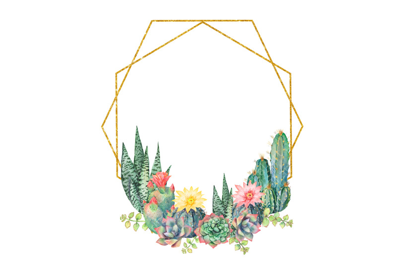 floral-frames-with-cacti-watercolor-flowers-cacti-frames-for-cards
