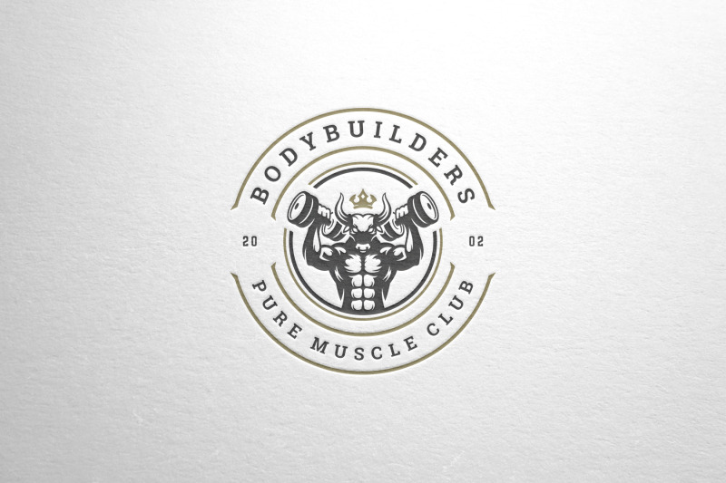 bodybuilding-club-logo-design-template