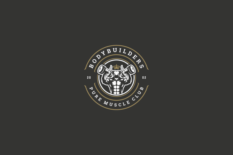 bodybuilding-club-logo-design-template