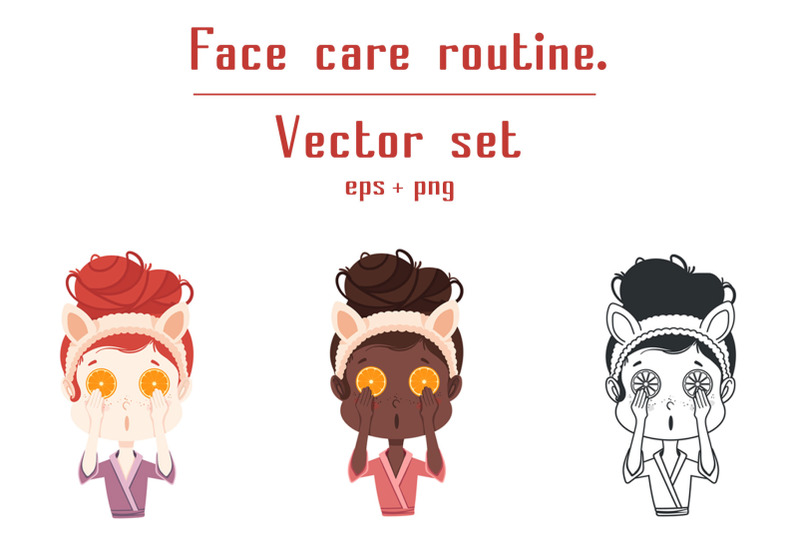 face-care-routine-vector-set