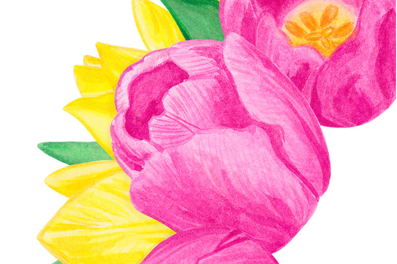 watercolor-tulip-wreath-pink-yellow-flowers-wreath