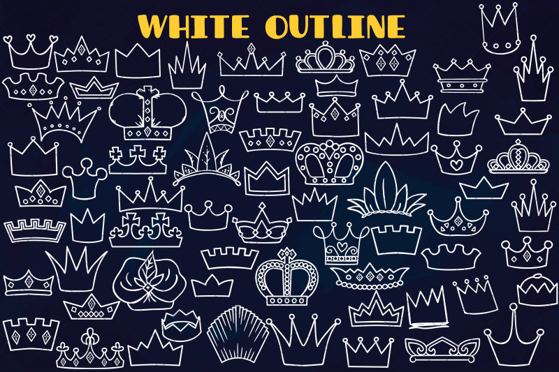 white-crowns-hand-drawn-princess-tiara-king-queen-royal-doodles