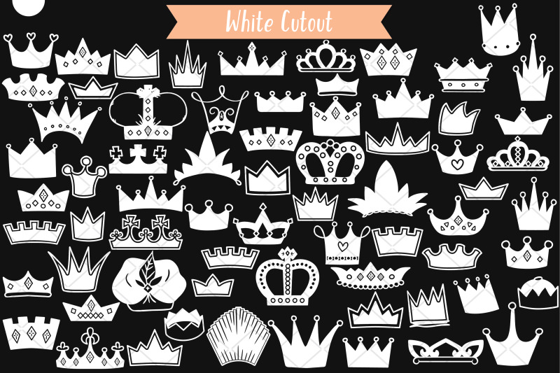 white-crowns-hand-drawn-princess-tiara-king-queen-royal-doodles