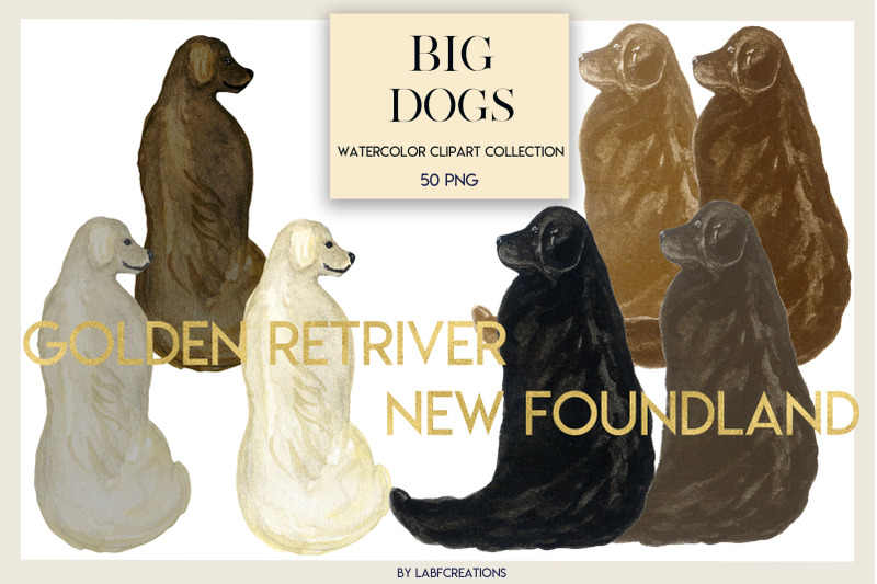 big-dogs-watercolor-clip-art-backs-of-dogs-dog-gifts