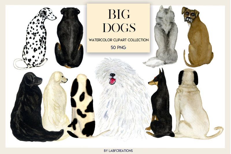 big-dogs-watercolor-clip-art-backs-of-dogs-dog-gifts