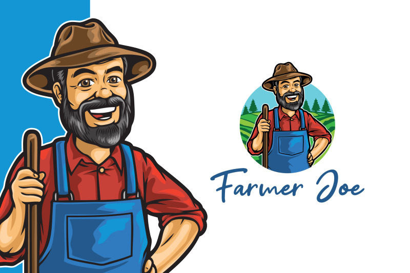 old-farmer-joe-logo-template