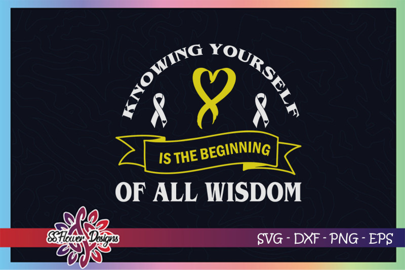 knowing-yourself-is-the-beginning-of-all-wisdom-yellow-ribbon-svg