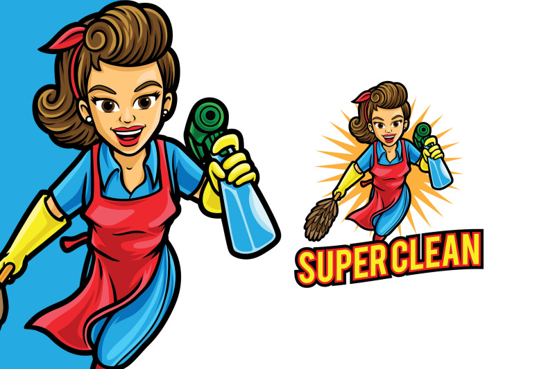 super-clean-mom-logo-template