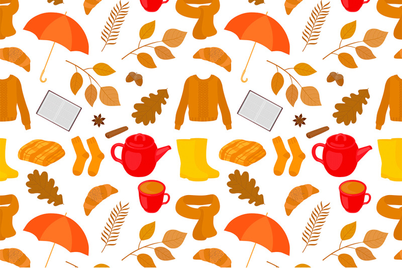 set-seamless-patterns-hygge-autumn-vector-illustration