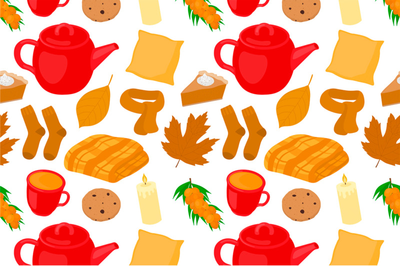 set-seamless-patterns-hygge-autumn-vector-illustration