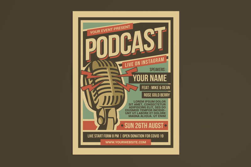 podcast-retro-event-flyer