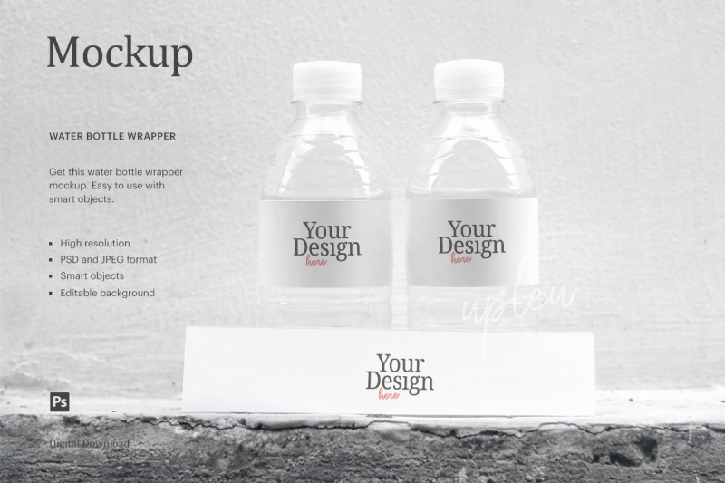 water-bottle-wrapper-with-table-tent-mockup-water-bottle-label-mockup