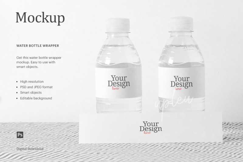 water-bottle-wrapper-with-table-tent-mockup