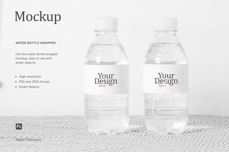 water-bottle-wrapper-mockup-water-bottle-with-stiped-tablecloth-mocku